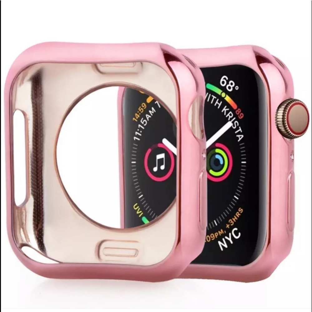 New Unisex Rose Gold Apple Watch Shiny Bumper Case 42mm - Picture 2 of 10